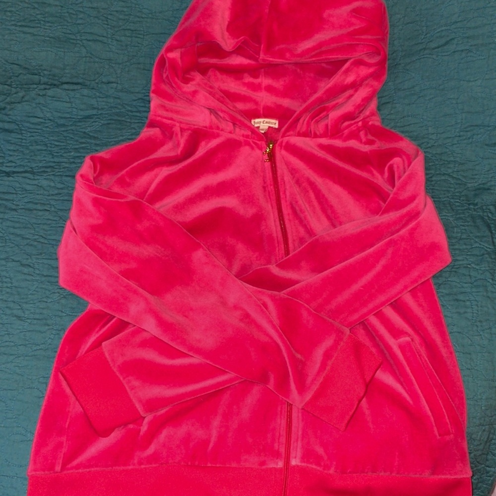 Y2K Hot Pink Juicy Couture Velour Zip up Hoodie
